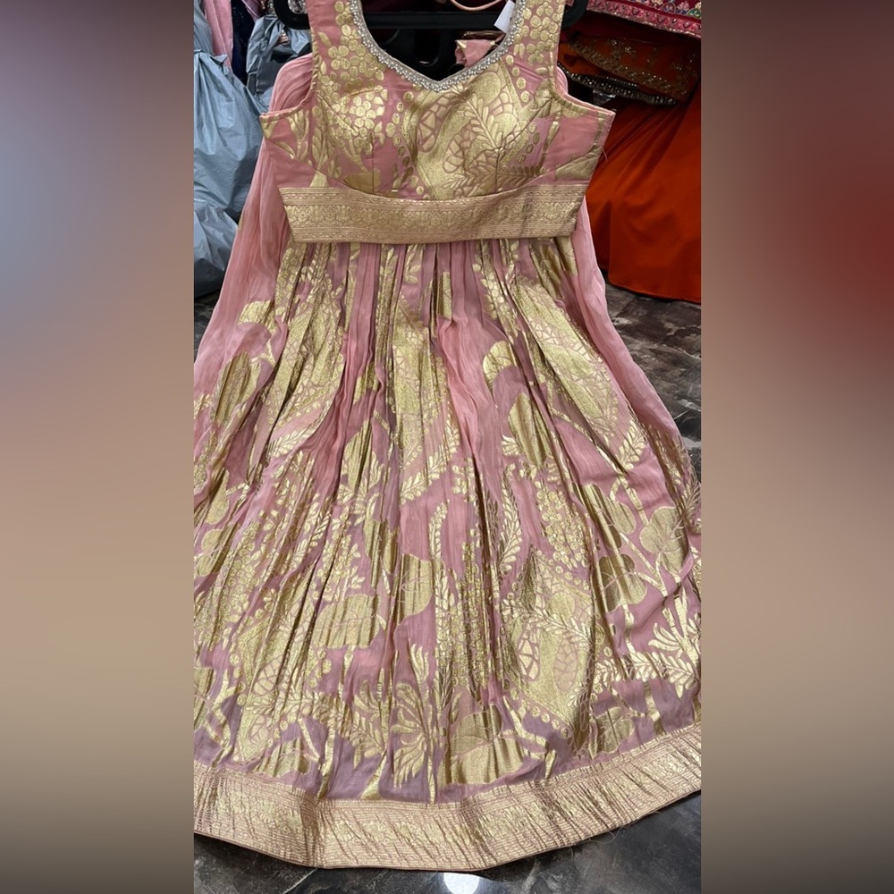 Pink and Gold Floral Dress